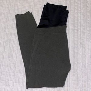 Dark Green Melange Maternity ponte leggings
